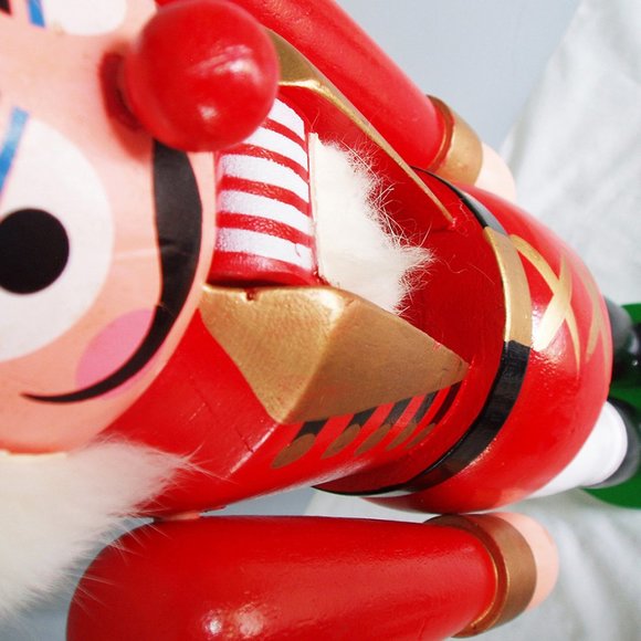 Vintage Wooden Toy Soldier Nutcracker Big 21" Tall Old World Christmas Red Black - Picture 5 of 8